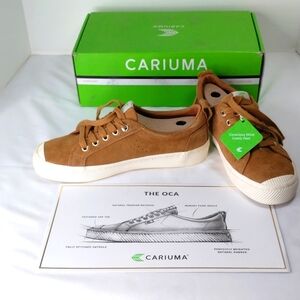 NIB Cariuma OCA Low Camel Suede Sneaker Unisex Men 7 Women 8.5